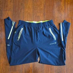 Free Country Navy and Neon Yellow Athletic Pants